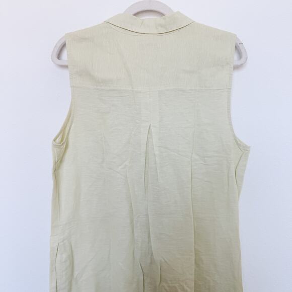Liz Claiborne Linen Blend Dress Butter Yellow Size M Lagom Summer Coastal - Picture 7 of 8